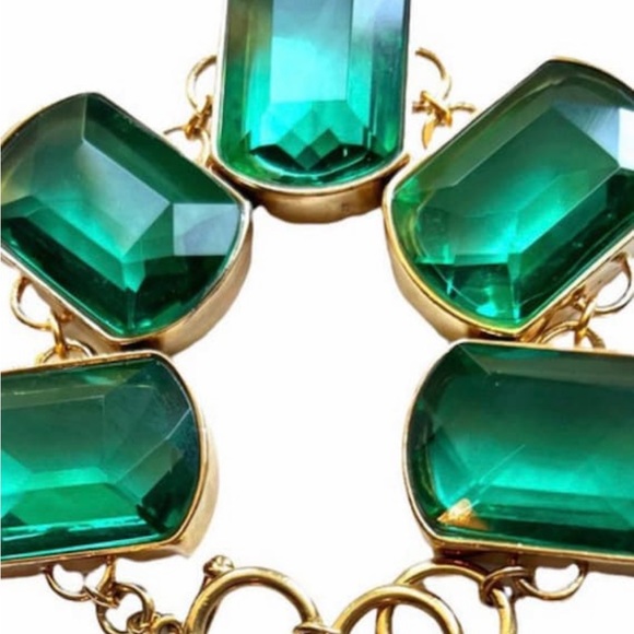 Vintage blue green crystal bracelet - Picture 2 of 5